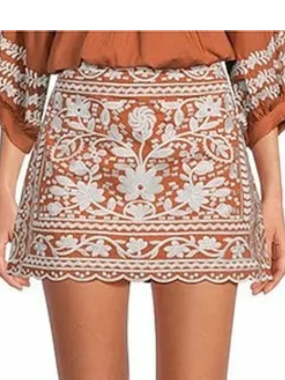 J.Marie 🤎NWT🤎Size XL
Kennedy Floral Embroidered
High Rise A-Line Mini Skirt